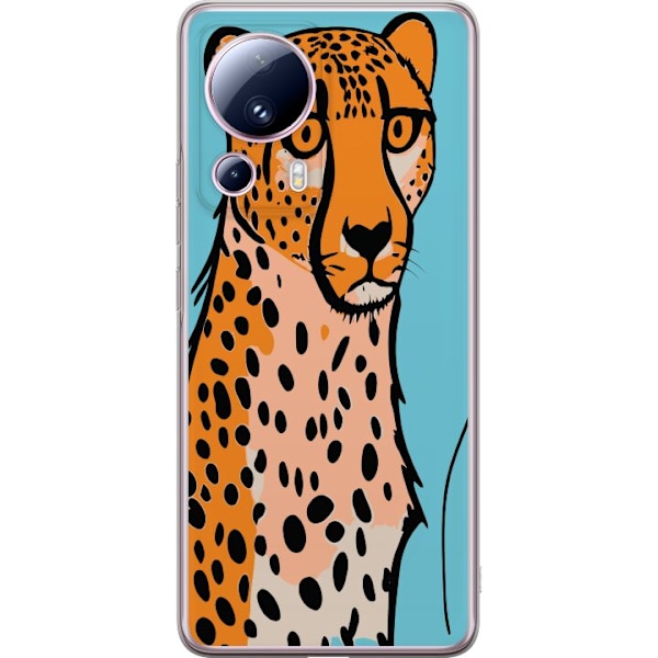 Xiaomi 13 Lite Gennemsigtig cover Overrasket Leopard