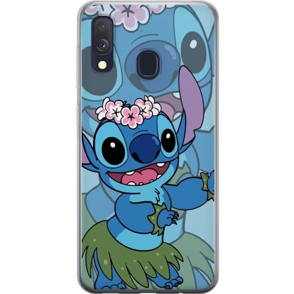 Samsung Galaxy A40 Genomskinligt Skal Stitch under Stjärnorna – Magisk Anime-stil