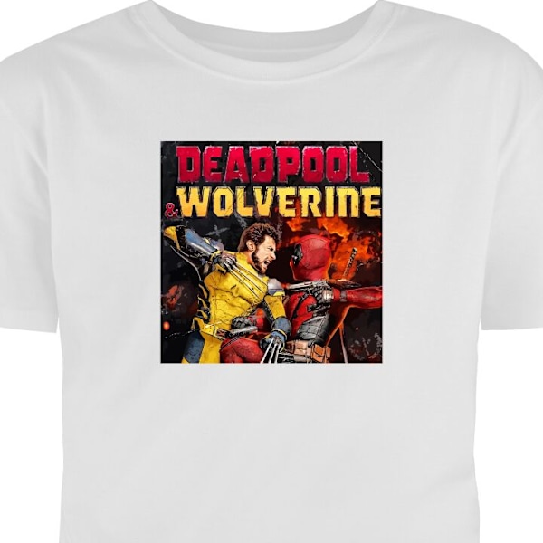 Barn-T-shirt | Bekväm T-shirt för Barn Deadpool & Wolverine vit 9-11 År