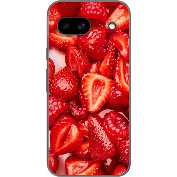 Google Pixel 8a Läpinäkyvä kuori Mansikkakuviointi - makea