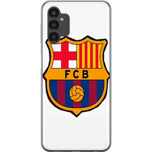 Samsung Galaxy A04s Genomskinligt Skal FC Barcelona Emblem Fotboll Katalonien Blå Röd Klubblogo Stolthet La Liga Fans Ikoniskt Motiv