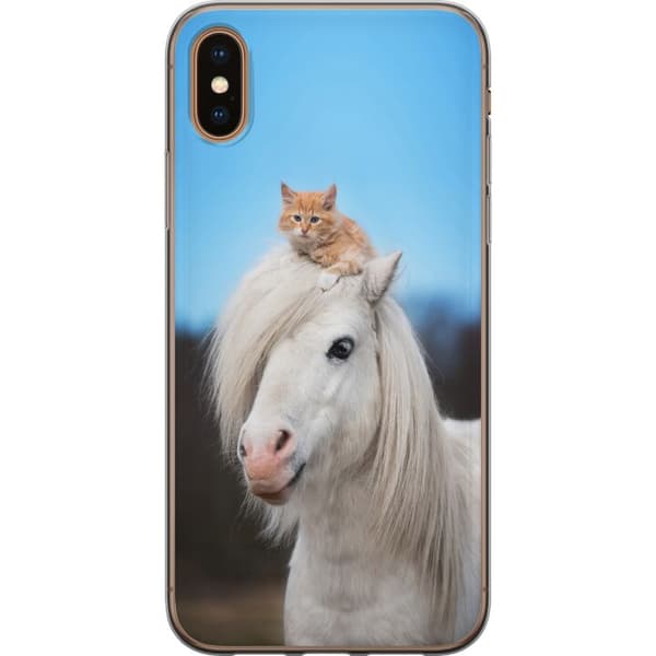 Kompatibelt Mobilskal till Apple iPhone XS Häst & Katt