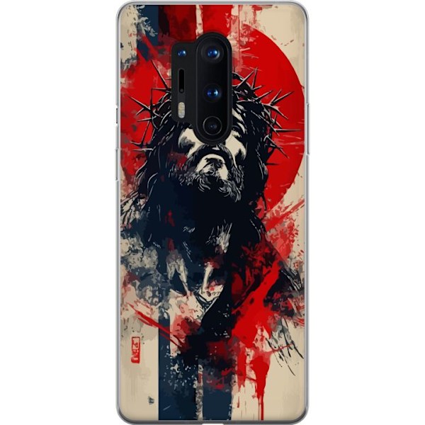 OnePlus 8 Pro Läpinäkyvä kuori Jeesus ristillä - kristillinen aihe vahvalla symboliikalla uskosta ja toivosta