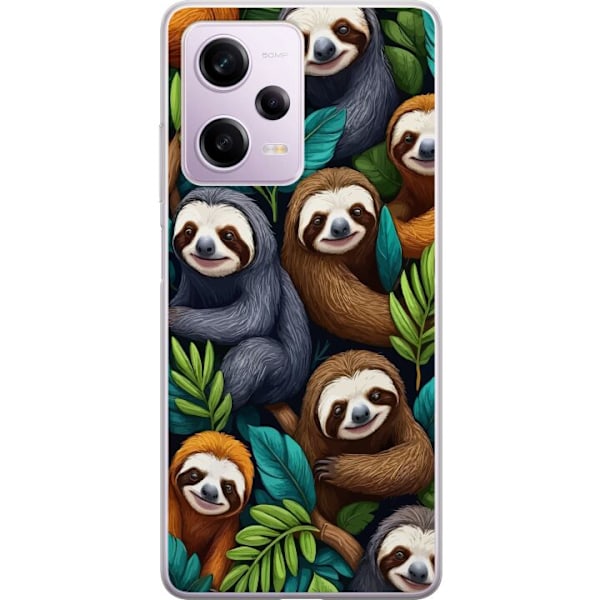 Xiaomi Redmi Note 12 Pro Genomskinligt Skal Sengångarstil – avslappnat motiv med söt sengångare