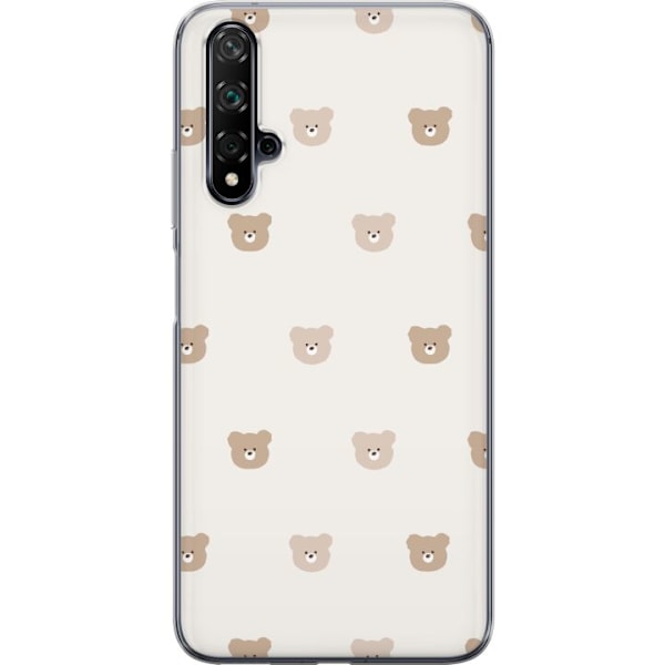 Huawei nova 5T Läpinäkyvä kuori Teddy-tausta - söpöt tedd