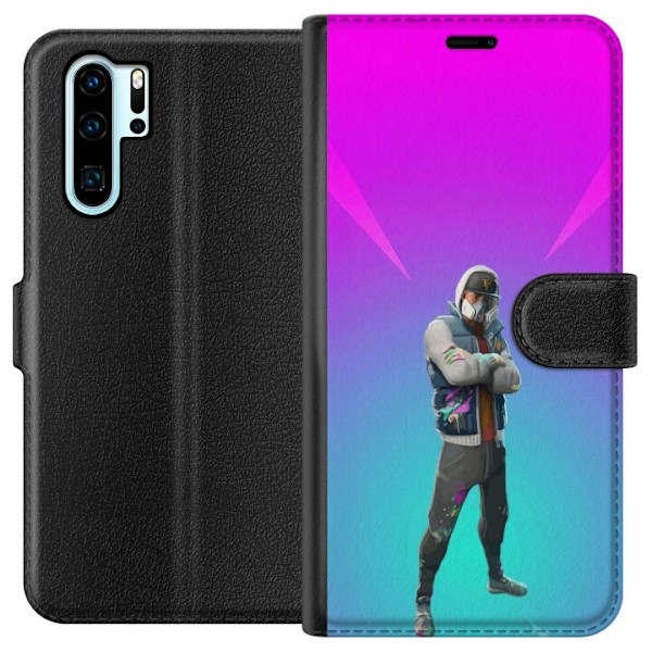 Huawei P30 Pro Tegnebogsetui sort ridder fortnite