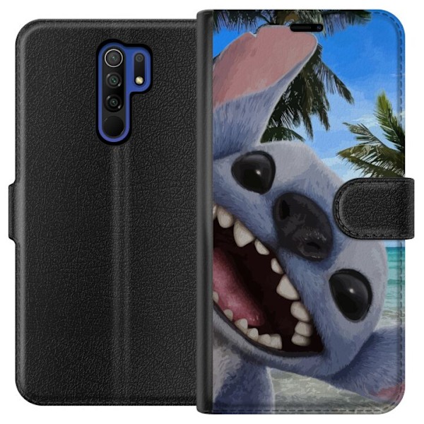 Xiaomi Redmi 9 Plånboksfodral Stitch mobilskal med Palmer i söt vänskapsdesign