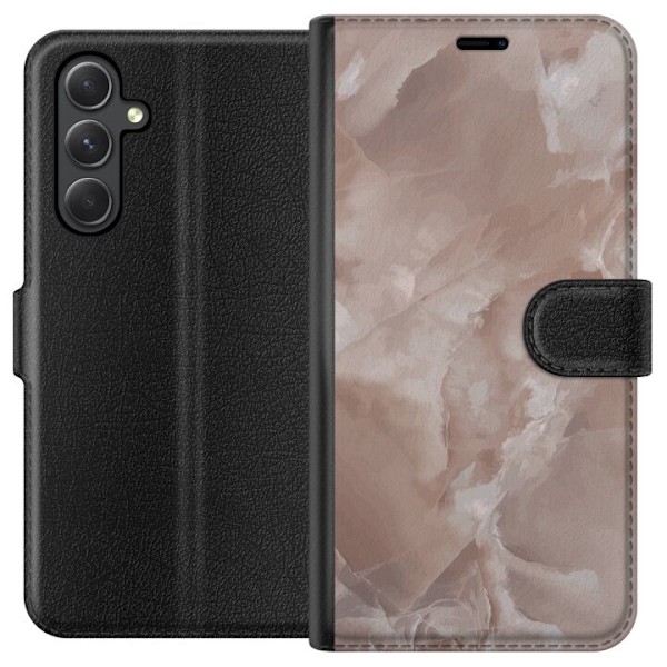 Samsung Galaxy A35 Tegnebogsetui Marmor Lyserød