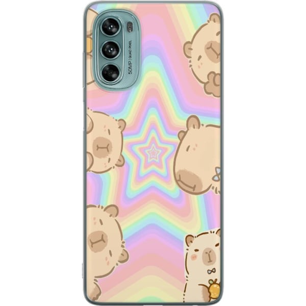 Motorola Moto G62 5G Gennemsigtig cover Kawaii Capybara Galaxy