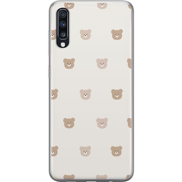 Samsung Galaxy A70 Gennemsigtig cover Teddybaggrund - søde teddybjørne mod en blød baggrund