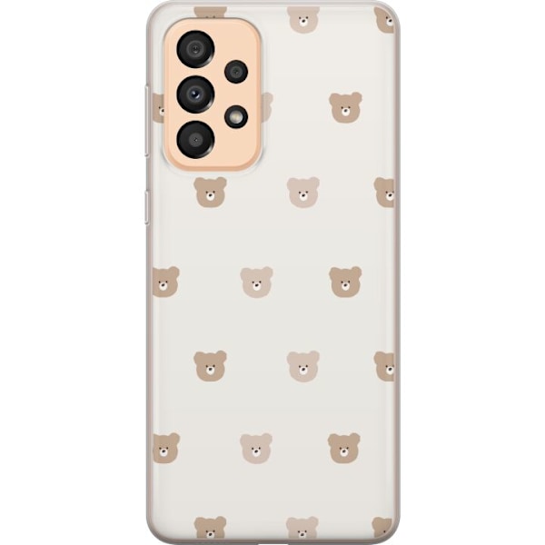 Samsung Galaxy A33 5G Läpinäkyvä kuori Teddy-tausta - söpöt teddykarhut pehmeällä taustalla