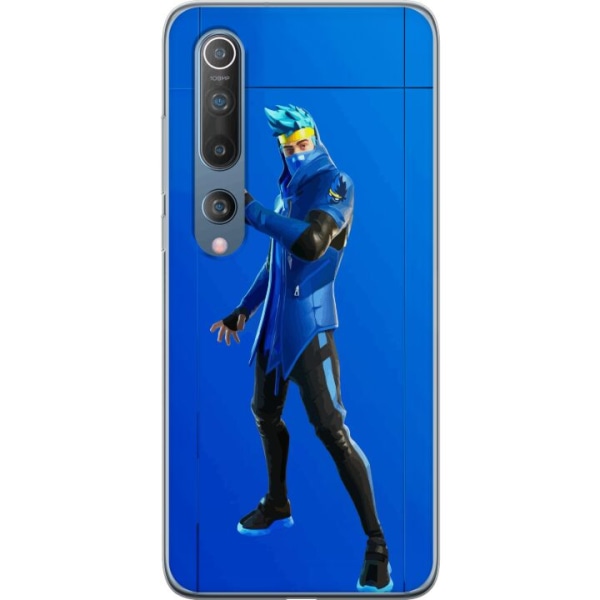Xiaomi Mi 10 5G Gennemsigtig cover Fortnite - Ninja Blue