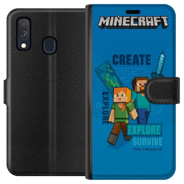 Samsung Galaxy A40 Tegnebogsetui Minecraft Huler