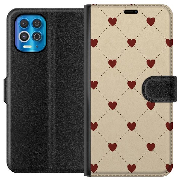 Motorola Edge S Lompakkokotelo Sydänverkko
