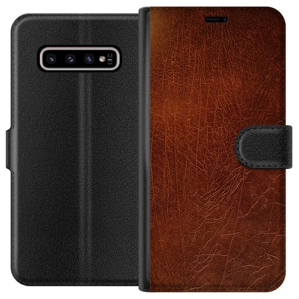 Kompatibelt Lommeboketui til Samsung Galaxy S10+ Lær