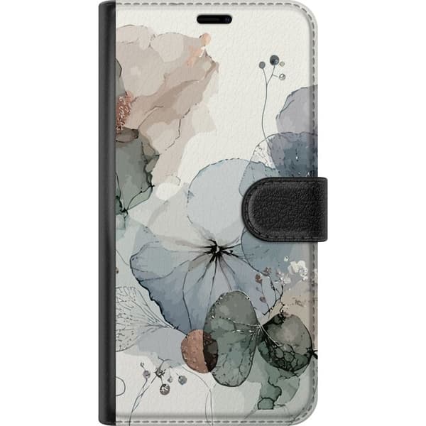 Kompatibel Tegnebogsetui til Apple iPhone 7 Plus Blågrønne abstrakte blomster med fine botaniske detaljer og elegante linjer grøn