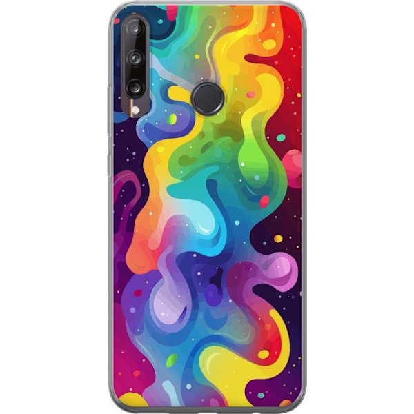Huawei P40 lite E Genomskinligt Skal Color Splash Abstrakt Konst Design Färgstarkt Mönster Modern Populär Väggkonst Grafiskt Trend
