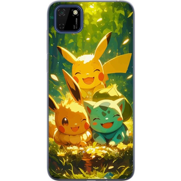 Huawei Y5p Genomskinligt Skal Pixelmonster spelstil – färgstark design för retroälskande gamers