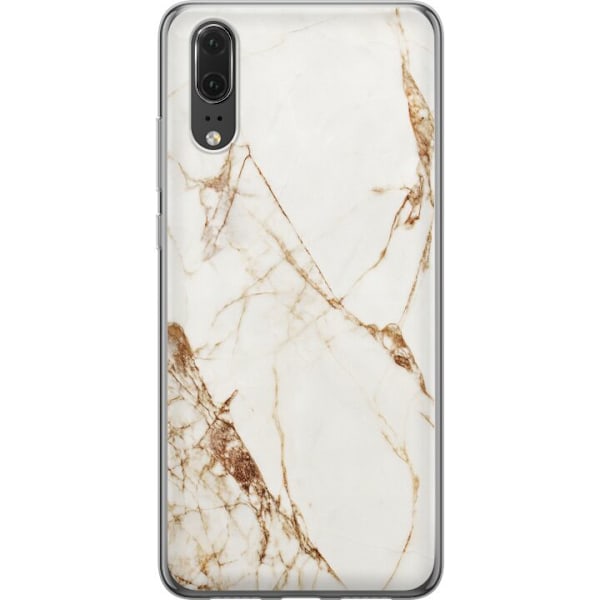 Huawei P20 Genomskinligt Skal Vit marmor