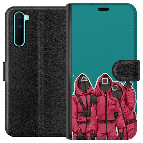 OnePlus Nord Plånboksfodral Squid Game Karaktärer Grafisk Design Seriefigurer Populär TV Motiv Asiatisk Stil Spännande Trend