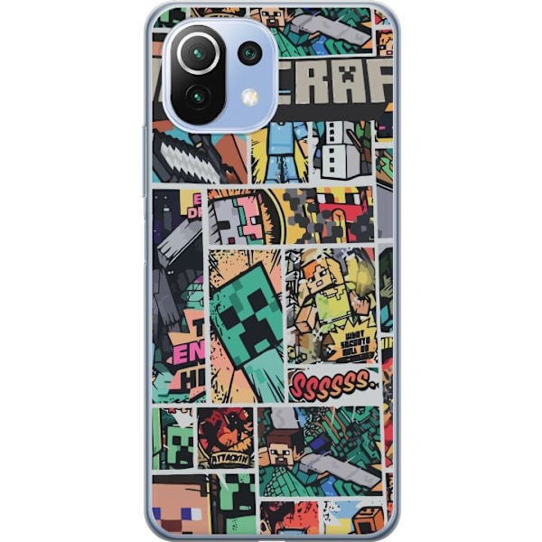 Xiaomi Mi 11 Lite Genomskinligt Skal Minecraft Art