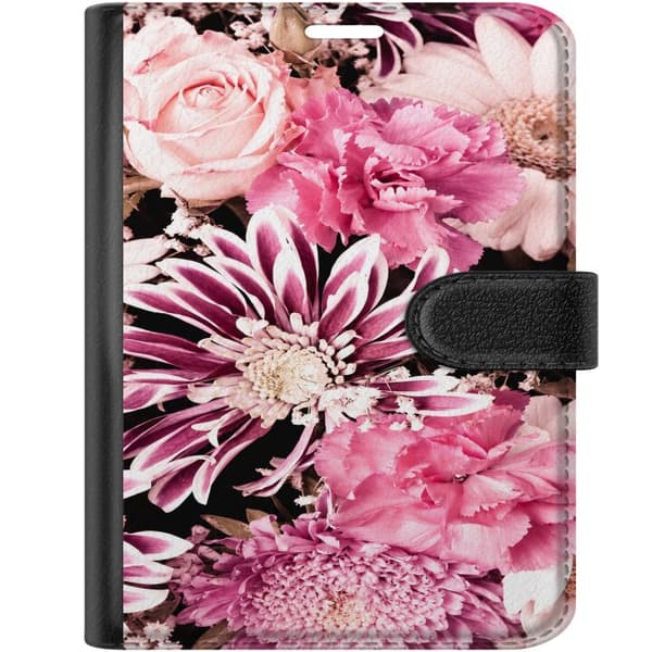 Kompatibel Tegnebogsetui til Apple iPhone Duo Lyserøde blomster pink