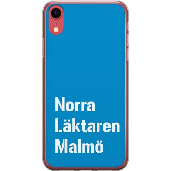 Kompatibelt Mobildeksel til Apple iPhone XR Minimalistisk blå tekstdesign med Malmö-tema og moderne typografisk stil blå