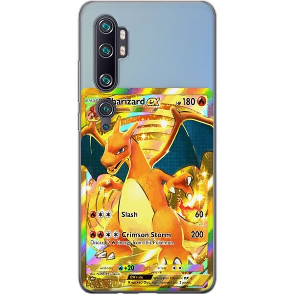 Kompatibelt Mobildeksel til Xiaomi Mi Note 10 Pro GyllenCharizard EX samlerkort med regnbueeffekter gull