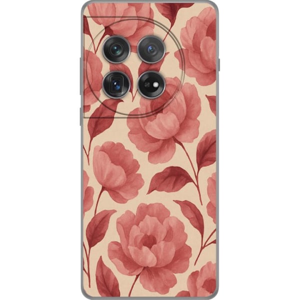OnePlus 12 Gennemsigtig cover Roseblomst