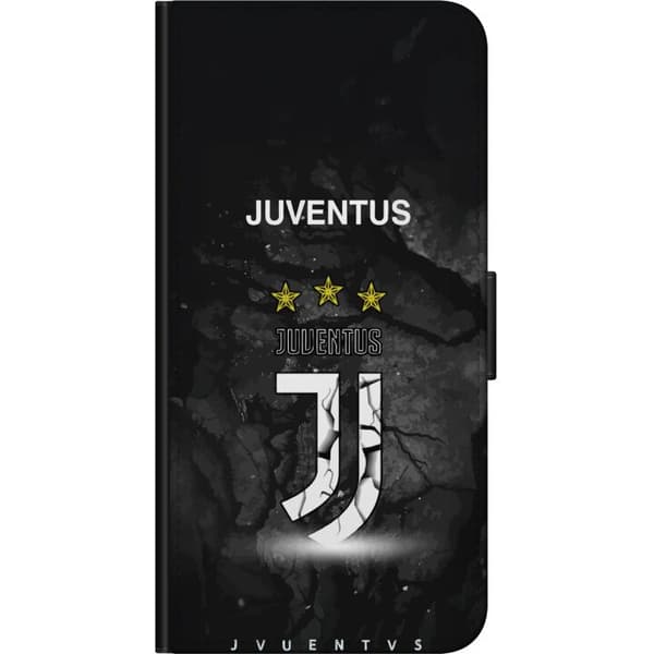 Kompatibel Tegnebogsetui til Sony Xperia XA2 Hvidt monogram med tre stjerner - emblemotiv på sort baggrund sort
