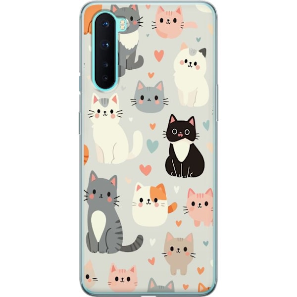 OnePlus Nord Genomskinligt Skal Katter