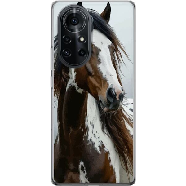 Huawei nova 8 Pro Genomskinligt Skal Häst Djurmotiv Grafisk Design Natur Kraftfullt Motiv Populär Väggkonst Djurtema Ridning