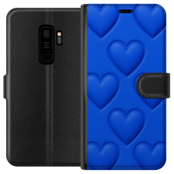 Kompatibelt Plånboksfodral till Samsung Galaxy S9+ Blue Hearts