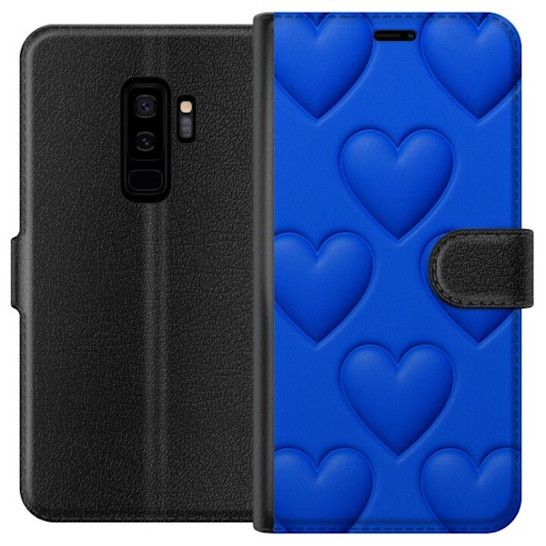 Samsung Galaxy S9+ Lommeboketui Blå Hjerter
