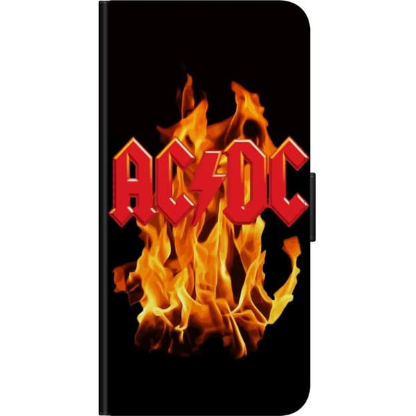 Kompatibelt Plånboksfodral till Samsung Galaxy A03s AC DC Eld Rock Band Musik
