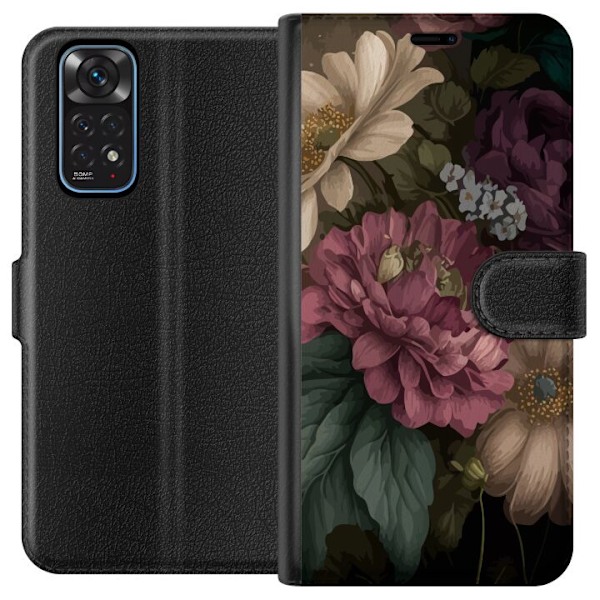 Xiaomi Redmi Note 11 Tegnebogsetui Blomster