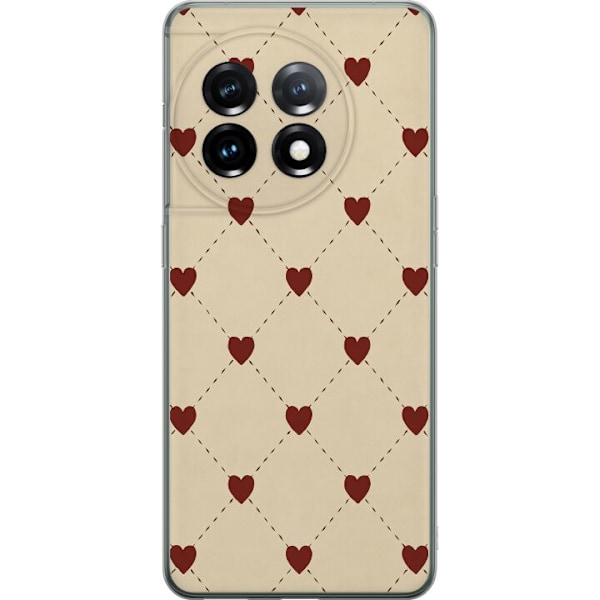 OnePlus 11 Läpinäkyvä kuori Sydänverkko