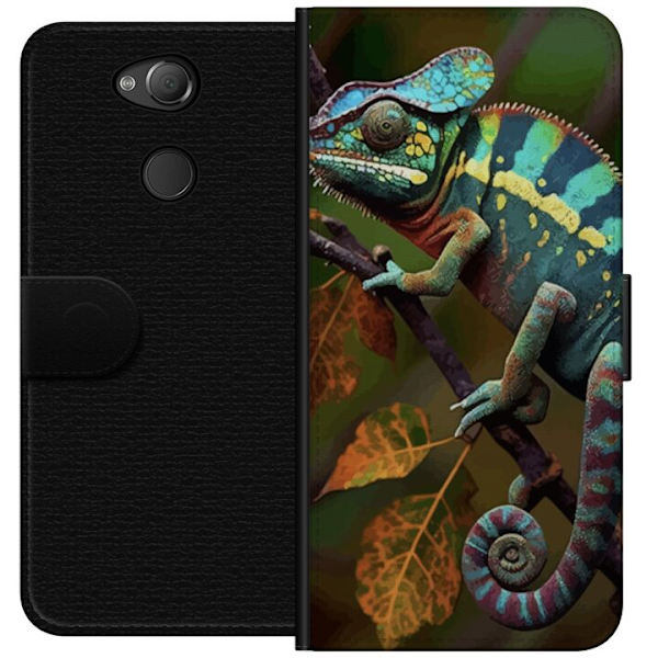 Sony Xperia XA2 Plånboksfodral Ödla Grafisk Streetwear Design Djurmönster Modern Urban Stil Populärt Motiv Kreativ Art Trend