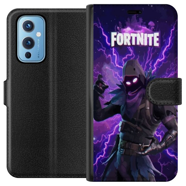 OnePlus 9 Plånboksfodral Fortnite Raven – Mörk Stridsikon från Battle Royale