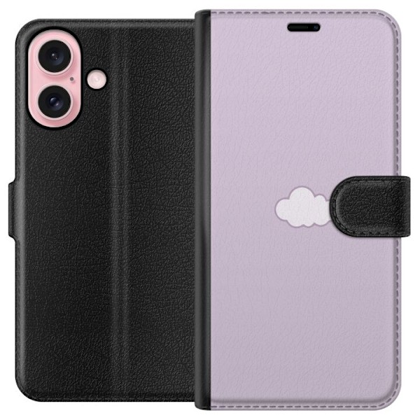 Apple iPhone 16 Lompakkokotelo Lila Pilvi - minimalistinen pil