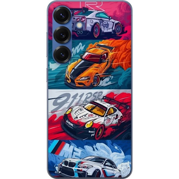 Samsung Galaxy S25+ Läpinäkyvä kuori Nopeat Autot - Piirret