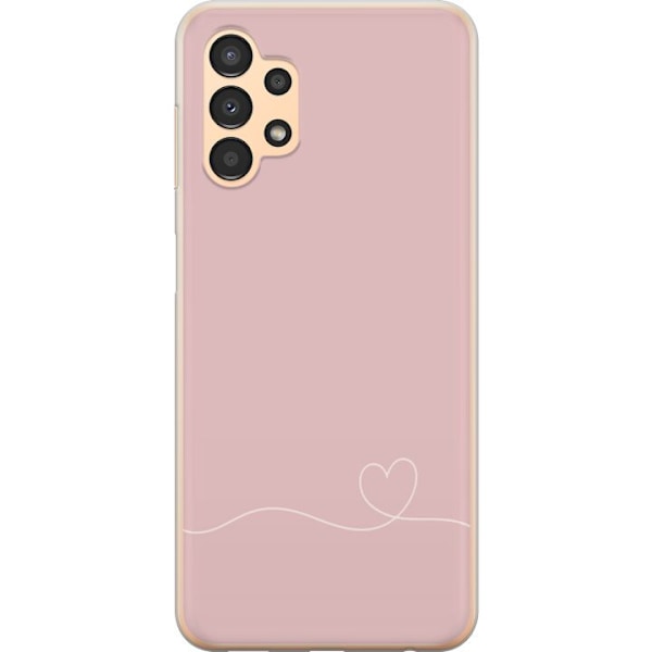 Samsung Galaxy A13 Gennemsigtig cover Lyserød Hjerne Design