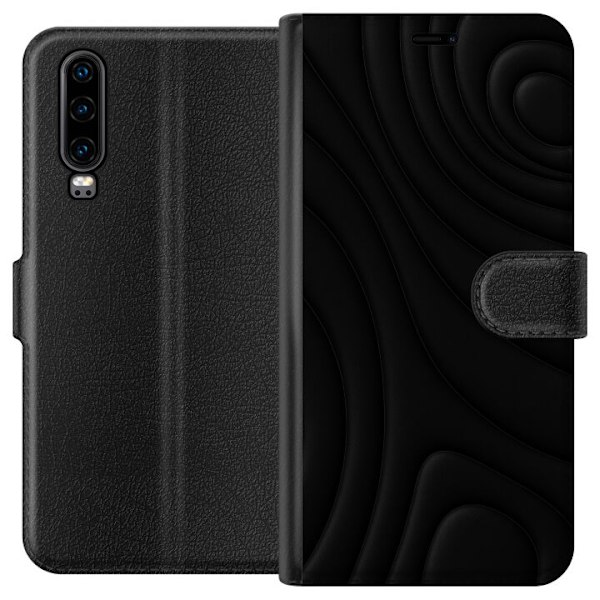 Huawei P30 Tegnebogsetui Sorte Bølger