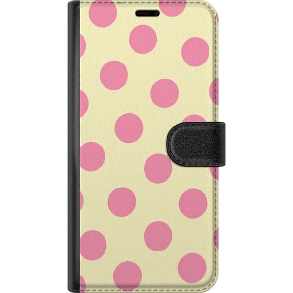 Kompatibelt Plånboksfodral till Apple iPhone X Gula pastellprickar gul