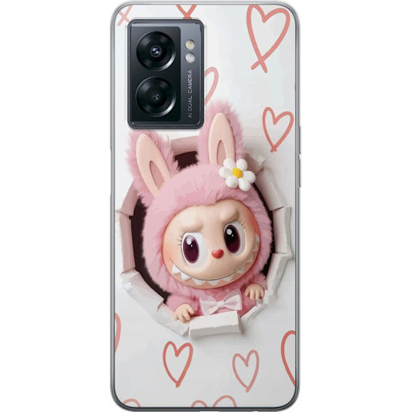 OnePlus Nord N300 Läpinäkyvä kuori Labubu Sydän Taustakuva Pop Mart Rakkausteema Hahmodesign Suosittu Motiivi Keräilytaideteossarja