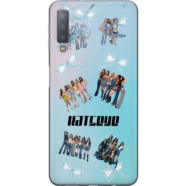 Kompatibelt Mobildeksel til Samsung Galaxy A7 (2018) KATSEYE blå gruppcollage blå