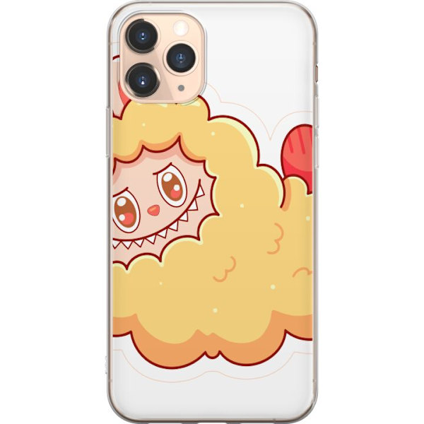 Apple iPhone 11 Pro Genomskinligt Skal Labubu Tvättbjörn Pop Mart Figur Samlarobjekt Söt Design Populärt Motiv Art Toy Kreativ Figurserie