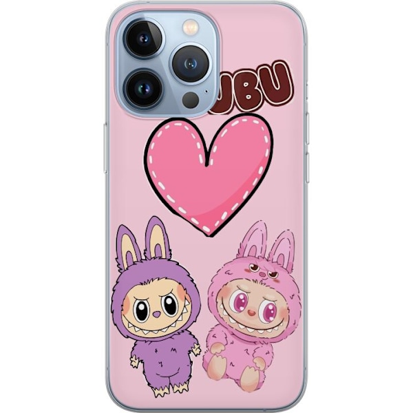 Apple iPhone 13 Pro Läpinäkyvä kuori Labubu Pink Monster