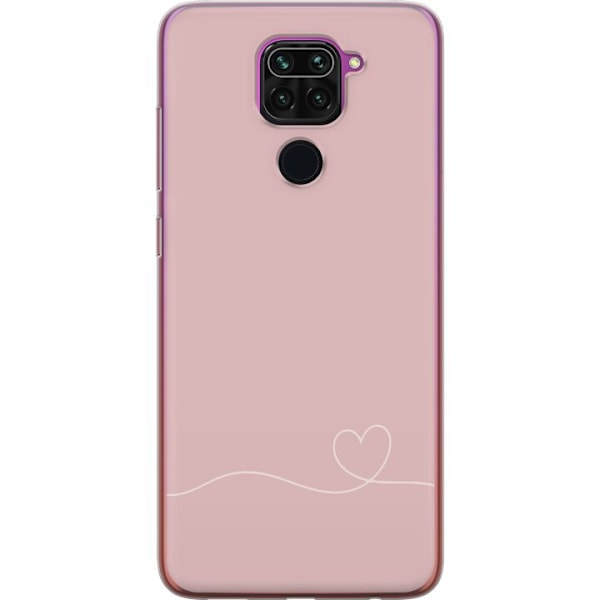 Xiaomi Redmi Note 9 Genomskinligt Skal Rosa Hjärna Design