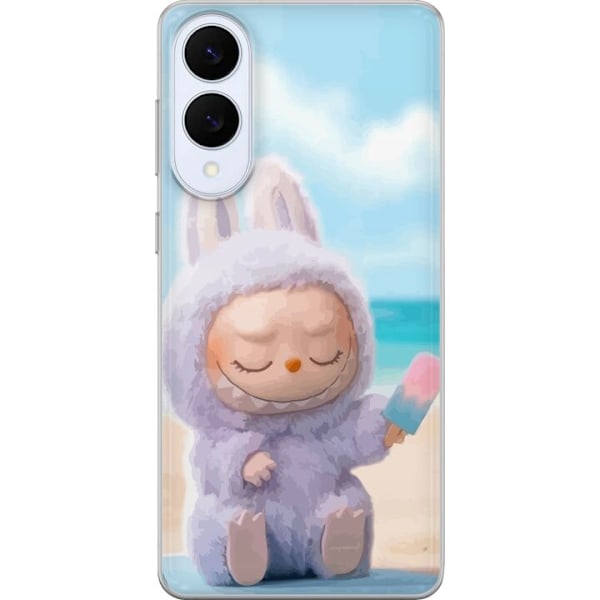 Samsung Galaxy S25 Edge Genomskinligt Skal Labubu Pink Mood – Rosa monsterdesign